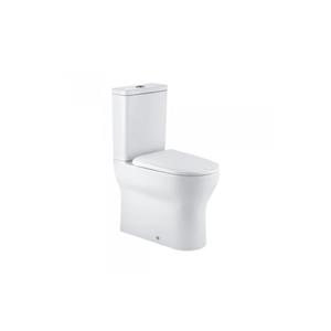 QeramiQ Winner toiletset - 64.6x87.7x36.5cm - staand - verhoogd +6cm - spoelrandloos - met duoblok reservoir - softclose zitting - keramiek - glans wit 144921004cx