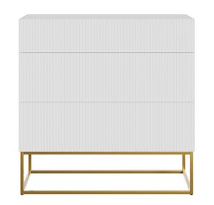 Veldio - Sideboard 2-türig mit 2 Schubladen, Weiß mit goldenem Metallgestell, 100 cm breit - Selsey