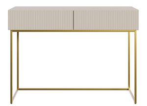 Veldio - Schminktisch mit zwei Schubladen und goldenem Metallgestell, Schwarz, 110 cm - Selsey
