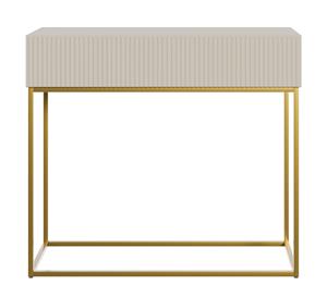 Selsey - veldio - Konsolentisch mit Schublade, Schwarz mit goldenem Metallgestell, 90 cm