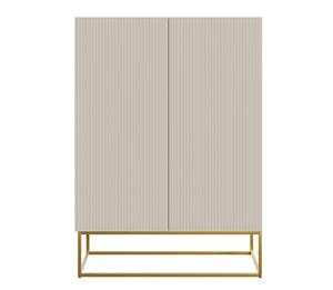 Veldio - Sideboard Kommode mit 3 Schubladen, Schwarz mit goldenem Metallgestell, 140 cm breit - Selsey