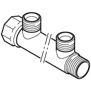 Geberit 2-voudige verdeler brons aansluiting Rp3/4-R3/4 aftak EuG3/4