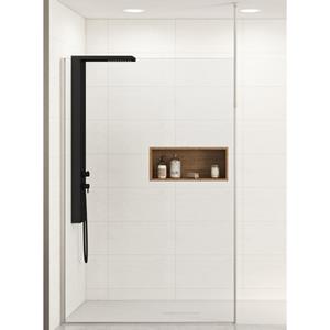 Kinedo Ekinox solo inloopdouche - 70x207 - vloer/plafond - 6mm helder glas - Aluminium / veiligheidsglas RVS geborsteld pa4210itnem