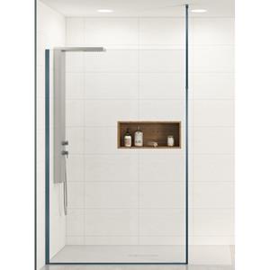 Kinedo Ekinox solo inloopdouche - 100x207 - vloer/plafond - 6mm helder glas - Aluminium / veiligheidsglas blauw glans pa4213ktnem