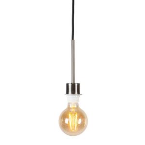 QAZQA Hanglamp Staal Met Zwarte Kabel - Combi 1
