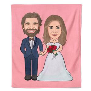 PillowBuddies Cartoon Fleecedeken Bridal Couple