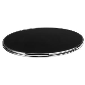 Topalit Werzalit tafelblad Leos met verchroomde rand; 60 cm (Ø); zwart; rond