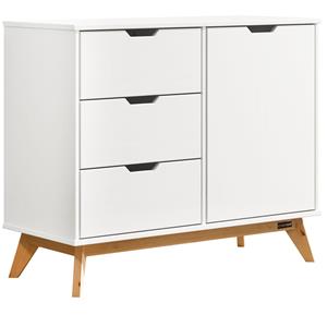 Casaria Sideboard Borneo Weiß/Natur Kiefer 96x40x79cm FSC zertifiziert