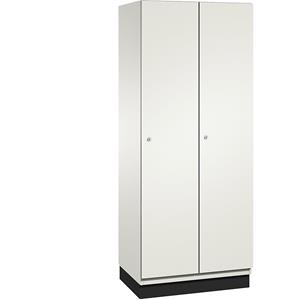 C+P CAMBIO Garderobenschrank mit HPL-Türen, 2 Abteile, Korpus reinweiß / Tür weiß, Breite 800 mm