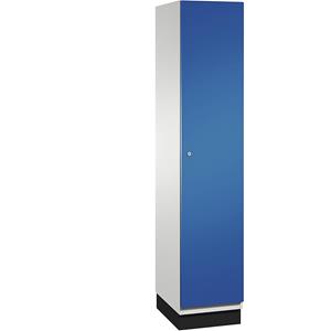 C+P CAMBIO garderobekast met plaatstalen deuren, 1 vak, breedte 400 mm, kastframe lichtgrijs / deur gentiaanblauw