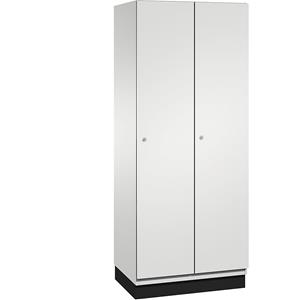 C+P CAMBIO Garderobenschrank mit Stahlblech-Türen, 2 Abteile, Breite 800 mm, Korpus lichtgrau / Tür lichtgrau