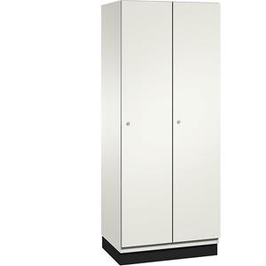 C+P CAMBIO Garderobenschrank mit Stahlblech-Türen, 2 Abteile, Breite 800 mm, Korpus reinweiß / Tür reinweiß