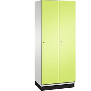 C+P CAMBIO Garderobenschrank mit Stahlblech-Türen, 2 Abteile, Breite 800 mm, Korpus lichtgrau / Tür viridingrün