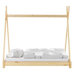 Kinderbett Tipi mit Matratze, 70x140 cm, Natur, aus Kiefernholz - Ml-design
