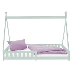 Ml-design - Kinderbett Tipi mit Lattenrost inkl. Matratze, 90x200 cm, Minzegrün, aus Kiefernholz, Indianer Bett für Mädchen & Jungen, Hausbett
