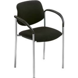 NowyStyl Bezoekersstoel Styl, zwart, aluminium zilver