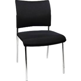 Topstar Bezoekersstoel, 4-poot, gestoffeerd, zonder armleuningen, set van 2, zwart