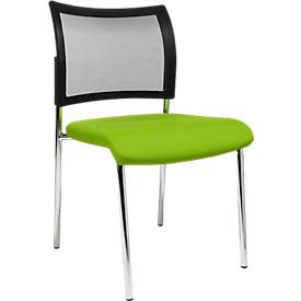 Topstar Bezoekersstoel, 4-poot, gaas, zonder armleuningen, set van 2, groen