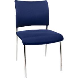 Topstar Bezoekersstoel, 4-poot, gestoffeerd, zonder armleuningen, set van 2, blauw
