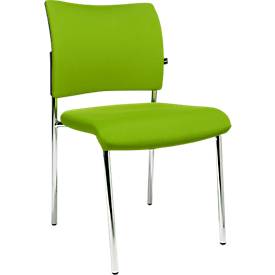 Topstar Bezoekersstoel, 4-poot, gestoffeerd, zonder armleuningen, set van 2, groen