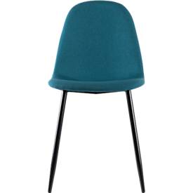 Paperflow shell stoel, gestoffeerd, 100% polyester, stalen frame, zithoogte 480 mm, set van 2, zwart/benzine