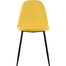Paperflow shell stoel, gestoffeerd, 100% polyester, stalen frame, zithoogte 480 mm, set van 2, zwart/saffron