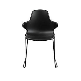 Topstar T2020 kuipstoel, sledeonderstel, ergonomische zitschaal, stapelbaar tot 4 stuks, zithoogte 450 mm, set van 2, met armleggers, zwart/zwart
