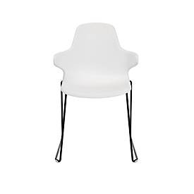 Topstar T2020 kuipstoel, sledeonderstel, ergonomische zitschaal, stapelbaar tot 4 stuks, zithoogte 450 mm, set van 2, met armleggers, wit/zwart