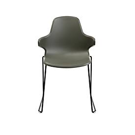 Topstar T2020 kuipstoel, sledeonderstel, ergonomische zitschaal, stapelbaar tot 4 stuks, zithoogte 450 mm, set van 2, met armleggers, grijs/zwart