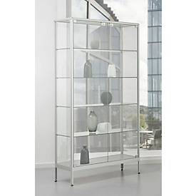 Staande vitrinekast, stabiel aluminium frame, 800 x 400 x 1950 mm
