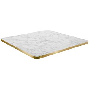 Vega Tafelblad Marvani vierkant; 68x68x2.5 cm (LxBxH); goud/wit/gemarmerd; vierkant