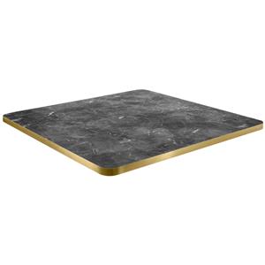 Vega Tafelblad Marvani vierkant; 68x68x2.5 cm (LxBxH); goud/zwart/gemarmerd; vierkant