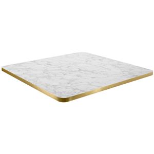 Vega Tafelblad Marvani vierkant; 80x80x2.5 cm (LxBxH); goud/wit/gemarmerd; vierkant