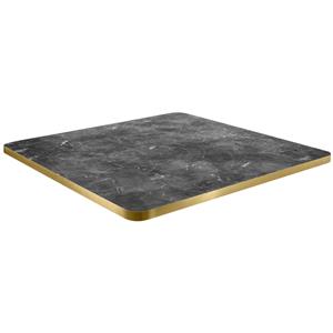 Vega Tafelblad Marvani vierkant; 80x80x2.5 cm (LxBxH); goud/zwart/gemarmerd; vierkant
