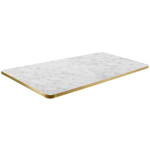 Vega Tafelblad Marvani rechthoekig; 120x80x2.5 cm (LxBxH); goud/wit/gemarmerd; rechthoekig