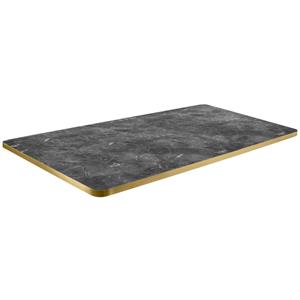 Vega Tafelblad Marvani rechthoekig; 120x80x2.5 cm (LxBxH); goud/zwart/gemarmerd; rechthoekig