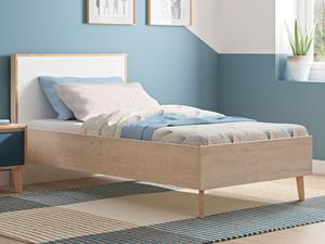Mobistoxx Bed LARRY 90x200 cm lichte eik/wit
