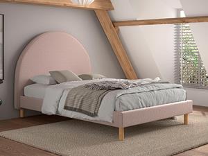 Mobistoxx Bed MOWGLI 140x200 cm bouclé stof roze