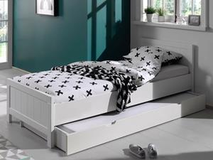 Mobistoxx Bed RIKKIE 90x200 cm dennenhout wit met lade