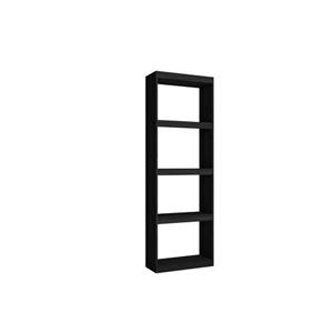 skrauthome Totem Bücherregal mit 5 Ebenen - Leiterregal - Standregal - für Wohnzimmer - Esszimmer - Homeoffice - Moderner Stil - Farbe Schwarz 181 x 60 x 25 cm