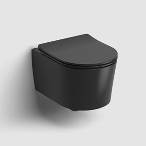 Clou InBe randloos toilet keramiek met softclose zitting zwart mat