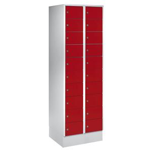 Wolf Kleingefachschrank, 20 Fächer, HxB 1850 x 600 mm, Türfarbe Feuerrot RAL 3000