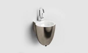 Clou Flush 6 keramische fontein 27cm met kraangat platina/wit glans