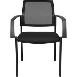 Topstar Mesh stapelstoel, 4 stoelpoten, VE = 2 stuks, zitting zwart, frame zwart