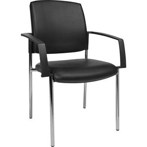 Topstar Besucherstühle mit Armlehnen, VE 2 Stk, Bezug Kunstleder, schwarz