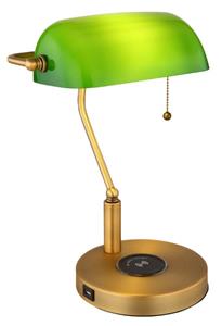 Globo Bureaulamp Antique met draadloze lader 2491W
