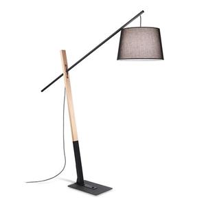 Ideal Lux  Eminent - Vloerlamp - Hout - E27 - Zwart