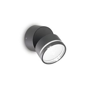 Ideal Lux  Omega Round - Wandlamp - Metaal - Led - Grijs