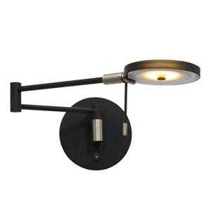 Steinhauer Led Wandlamp Met Rookglazen Kap  Turound Zwart