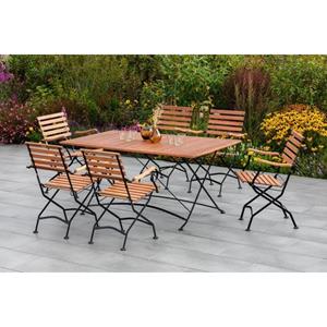 MERXX Tuin-eethoek Kasteeltuin 4 klapstoelen, tuintafel (5-delig)